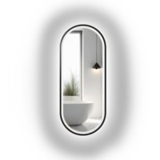 Miroir ovale dans un cadre en mdf avec éclairage - OSKAR LED II