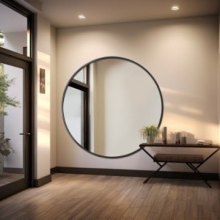Miroir rond avec cadre en mdf noir mat - OTTO - couleur du cadre au choix