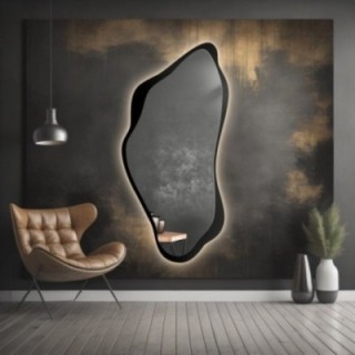 Miroir de forme irrégulière dans un cadre en mdf avec éclairage - PIENA IN LED FRAME