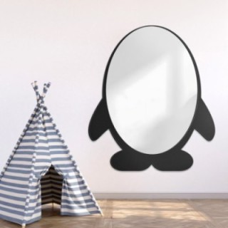 Miroir mural décoratif pour enfant dans un cadre en mdf - PINGOUIN