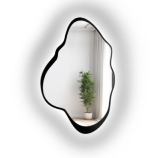 Miroir de forme irrégulière dans un cadre en mdf avec éclairage - POCO IN LED FRAME