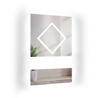 Miroir pour coiffeuse en deux parties avec éclairage - ROMBI GLAM LED