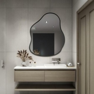 Miroir de forme organique dans un cadre - STONE IN A FRAME