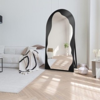 Miroir debout demi-ovale organique dans un cadre MDF - AURO 2 SUR PIED