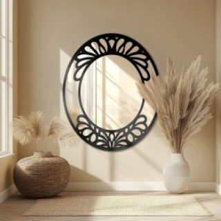 Miroir ovale avec décor ajouré en MDF – VERONELLE BELIRE 125x150