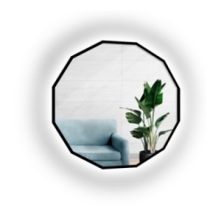 Miroir polygonal dans un cadre MDF noir - WIELO LED - couleur du cadre au choix