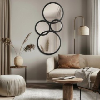 Miroir décoratif dans un cadre en MDF noir - BELM - couleur du cadre au choix