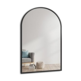 Miroir semi-ovale avec cadre en mdf noir mat - BERDO - couleur du cadre au choix