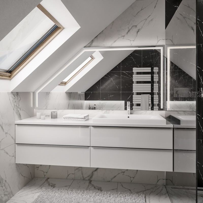 Miroir sablé pour grenier - sur mesure - LEGA LED