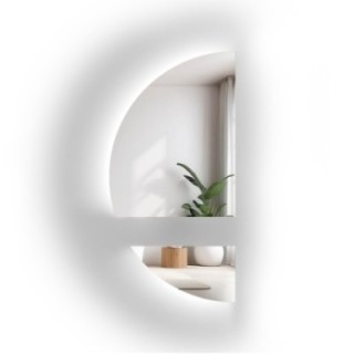 Miroir semi-circulaire en deux parties avec éclairage - DOPPIO LED