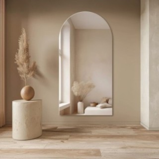 Miroir de salle de bain semi-ovale - FRANK