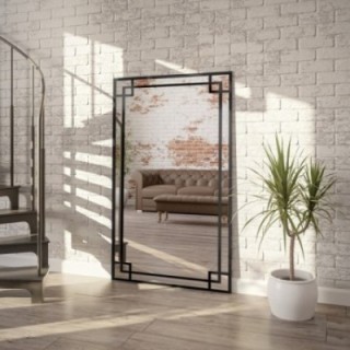 Miroir de style loft à croisillons - GABRIELA -  couleur du cadre au choix