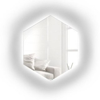 Miroir de forme géométrique avec éclairage - HEXA LED