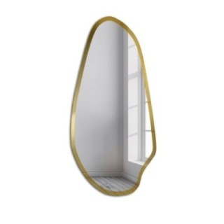Miroir irrégulier dans un cadre en or brillant - JASPIS SHINE