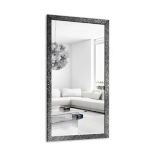 Miroir glamour dans un cadre luxueux gris graphite à finition haute brillance - 8002005