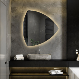 Miroir de salle de bain triangulaire avec éclairage - KARO LED