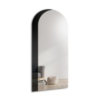Miroir semi-ovale avec laque décorative noire - KOSMA