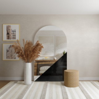 Grand miroir décoratif semi-ovale - KRIS