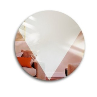 Miroir décoratif rond avec panneau en cuivre or rose - LOLO