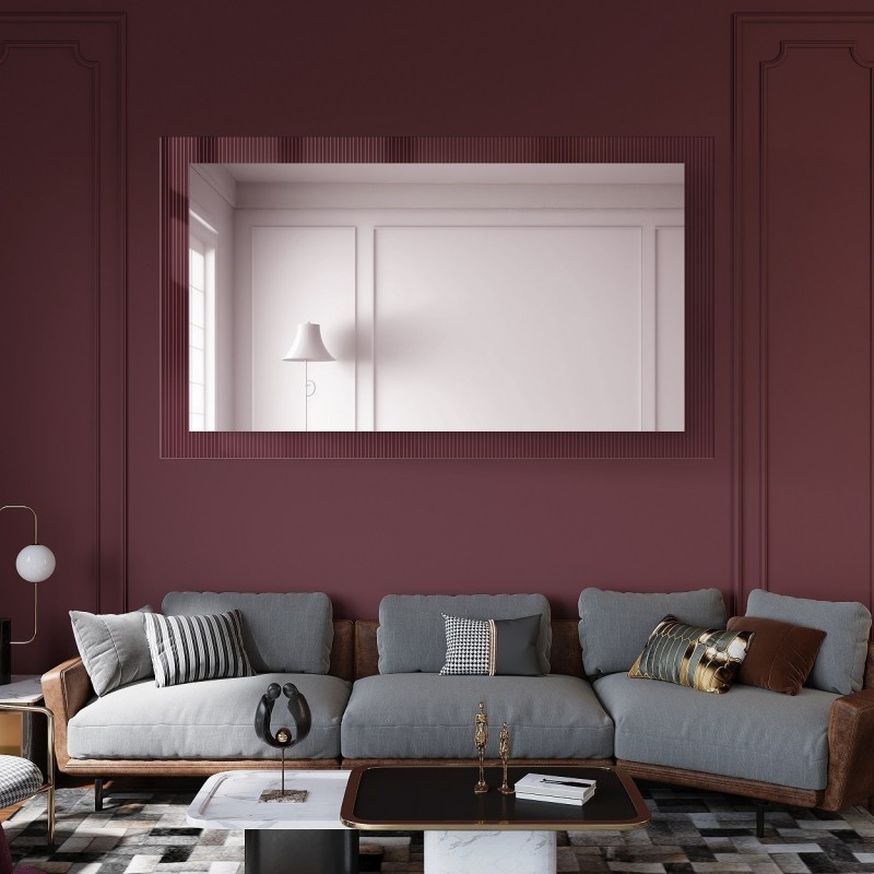 Miroir rectangulaire décoratif sur verre ornemental Visiosun Classic – LUXORA CLARITY
