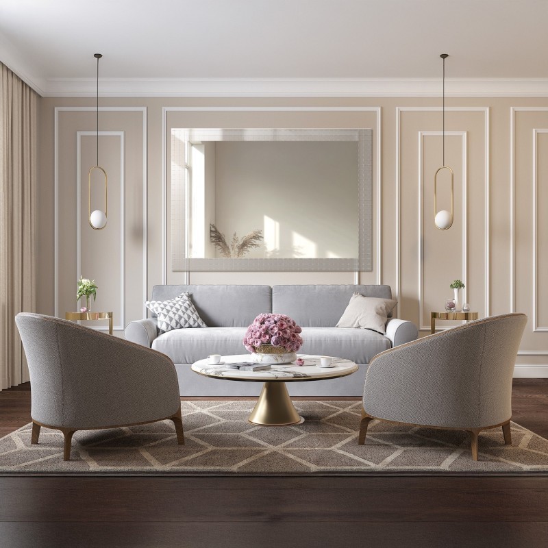 Miroir rectangulaire décoratif sur verre ornemental Master Flex - LUXORA ETERION