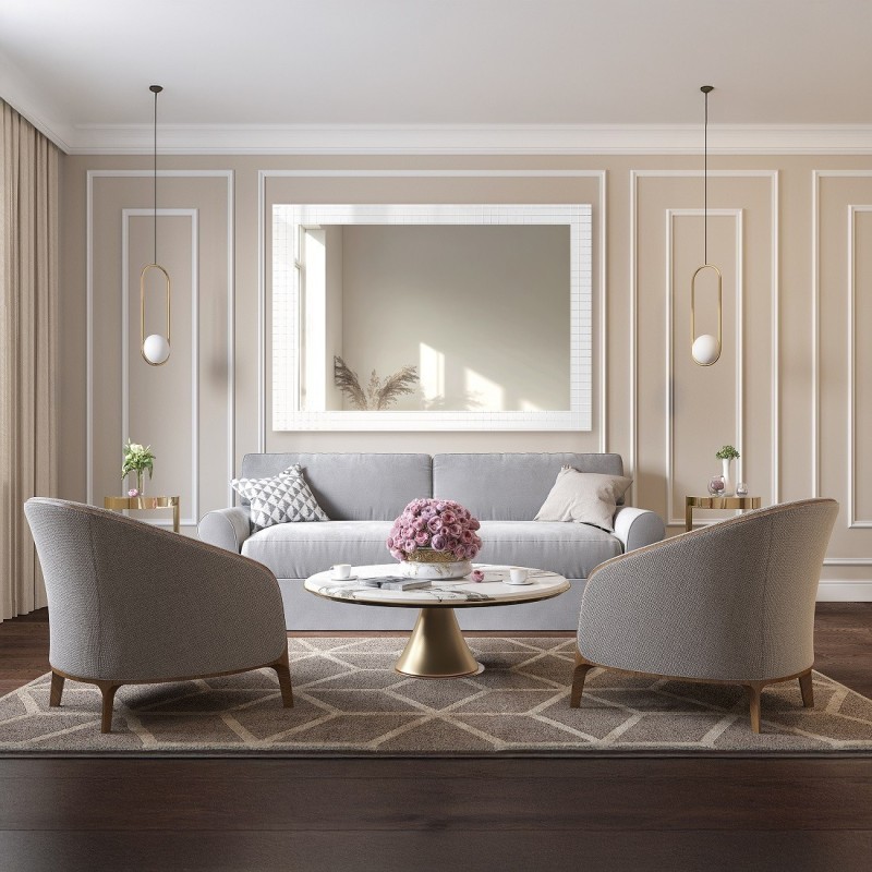 Miroir rectangulaire décoratif sur verre ornemental Master Flex - LUXORA ETERION