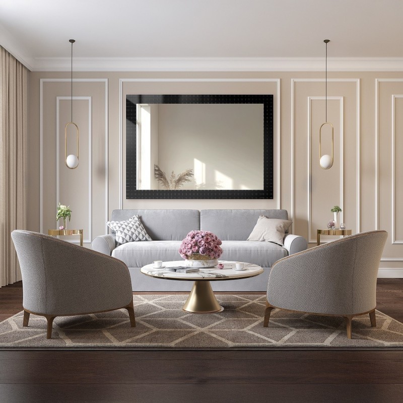 Miroir rectangulaire décoratif sur verre ornemental Master Flex - LUXORA ETERION