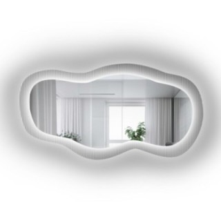 Miroir sur verre ornemental Estriado avec éclairage - LUXORA GLASORI LED