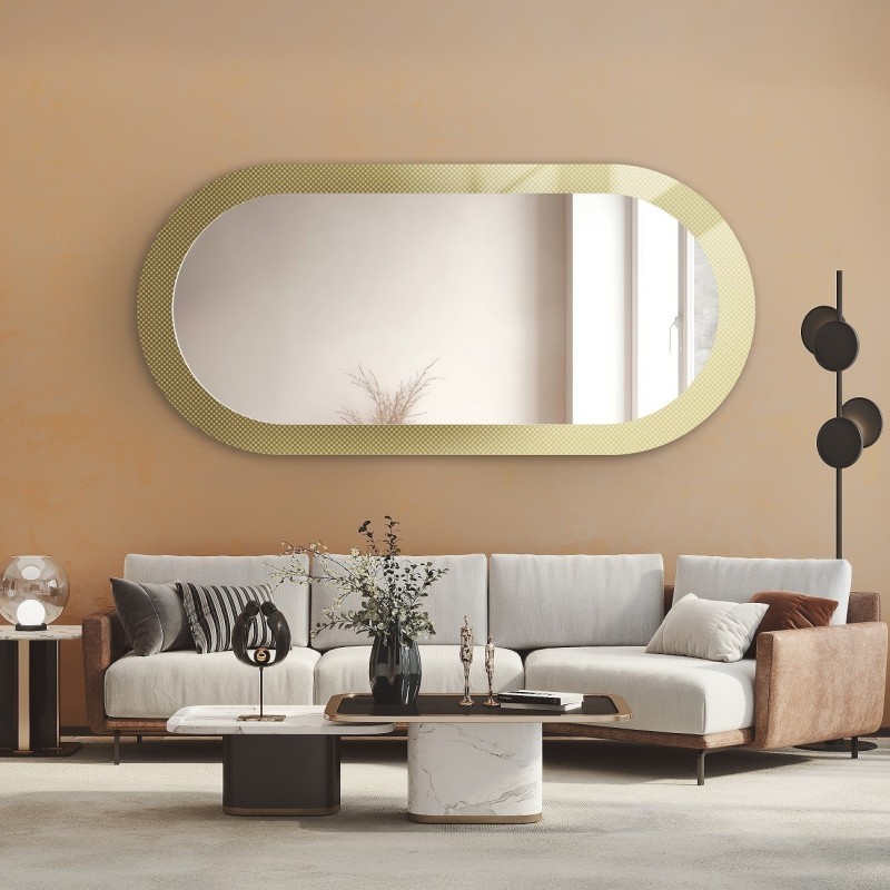 Miroir ovale décoratif sur verre ornemental Master Point - LUXORA ORNATE