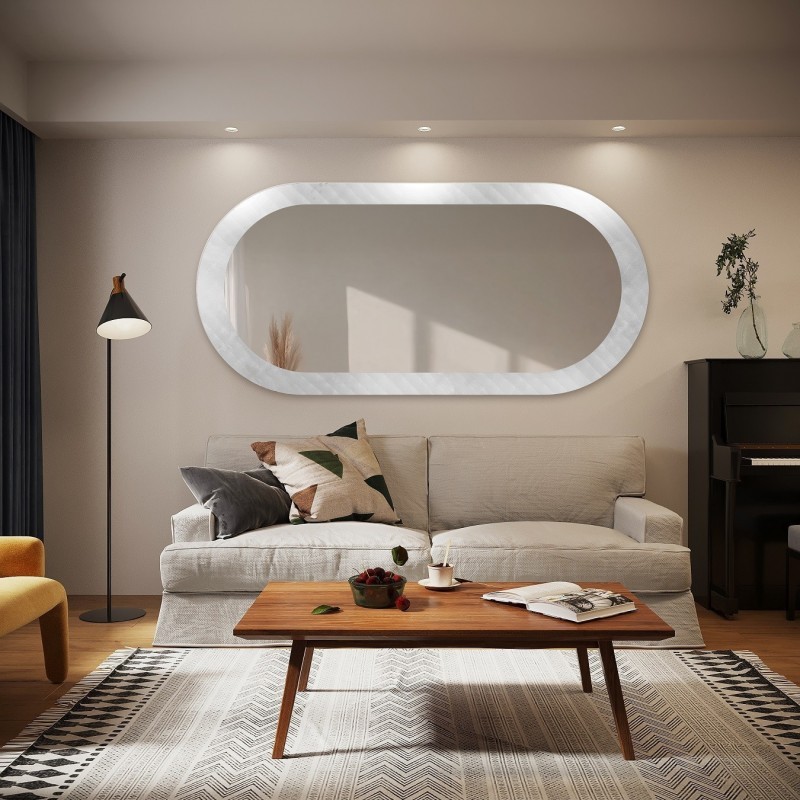 Miroir ovale décoratif sur verre ornemental Master Soft – LUXORA VESPER
