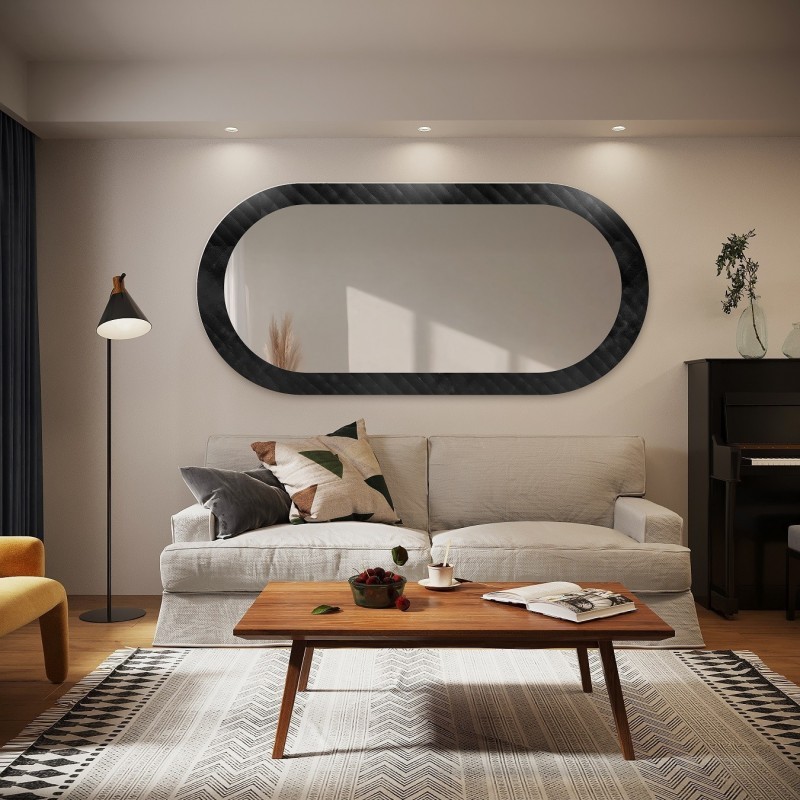 Miroir ovale décoratif sur verre ornemental Master Soft – LUXORA VESPER
