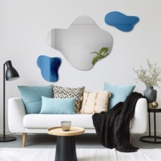 Miroir bleu irrégulier - AQUA BLUE