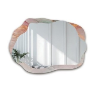 Miroir irrégulier sur marbre rose – MARBLE ROSATO