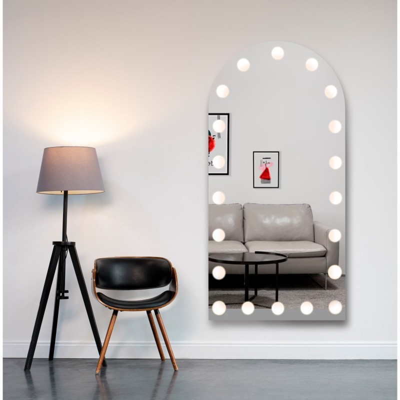 Miroir semi-ovale avec éclairage - OSLO LED