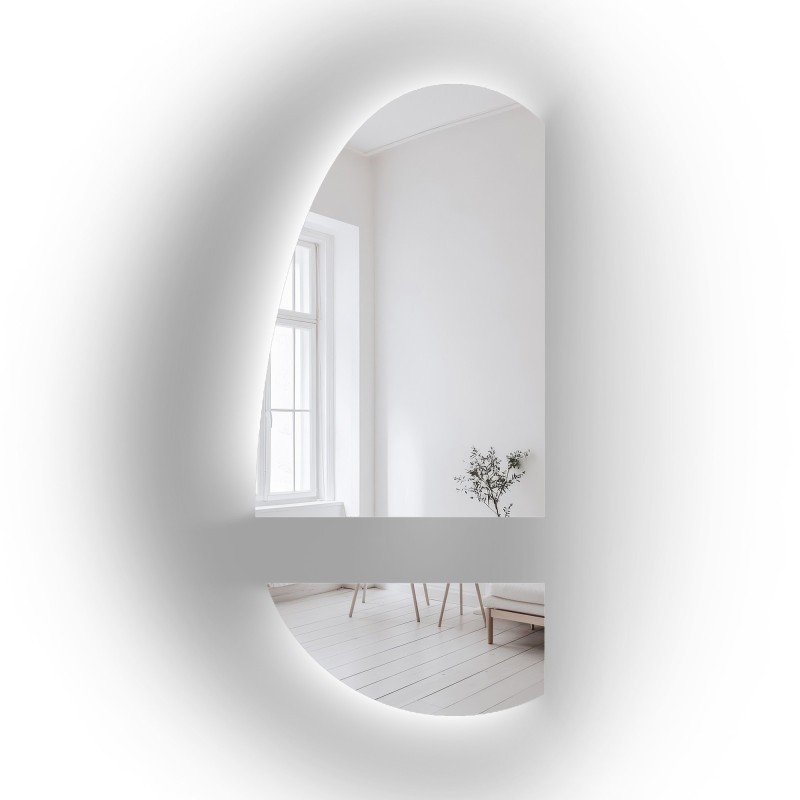 Miroir organique en deux parties avec éclairage LED - TURMALIN LED