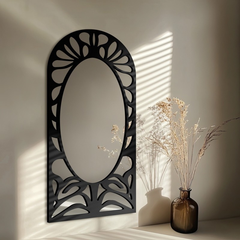 Miroir semi-ovale avec décor ajouré en MDF – VERONELLE ROSAVA 95x200