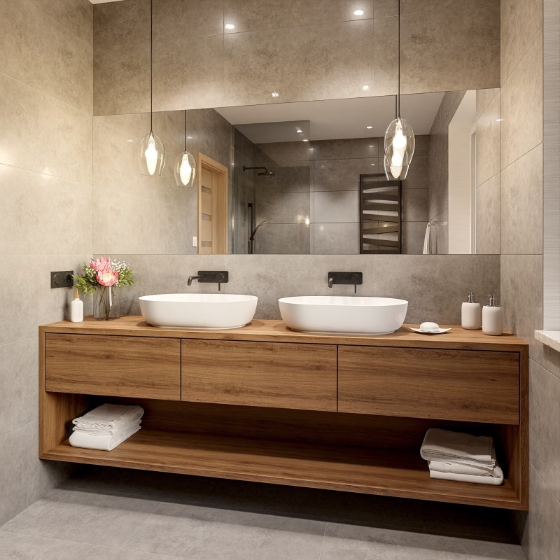 Grand miroir rectangulaire pour la salle de bains - AGIS