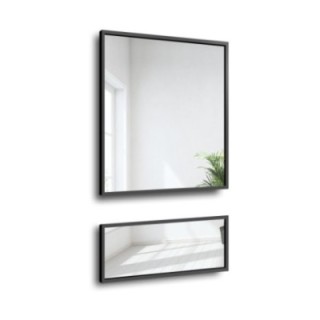 Miroir avec cadre noir pour coiffeuse en deux parties - 1503 - couleur du cadre au choix