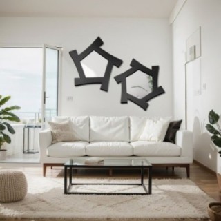 Jeu de miroirs décoratifs dans un cadre en MDF - SENS - couleur du cadre au choix