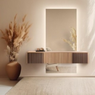 Miroir rectangulaire en deux parties pour coiffeuse avec éclairage - AGIS LED