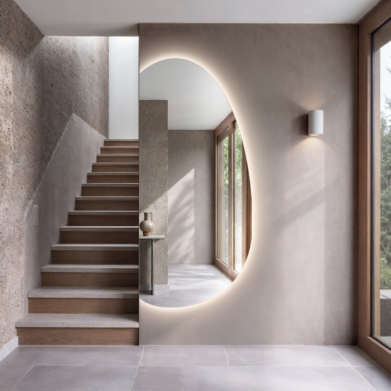 Miroir de forme organique avec éclairage - TURMALIN LED