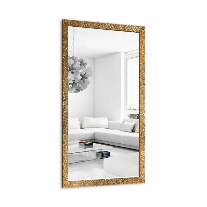 Miroir glamour dans un cadre luxueux doré à finition haute brillance  - 8002002