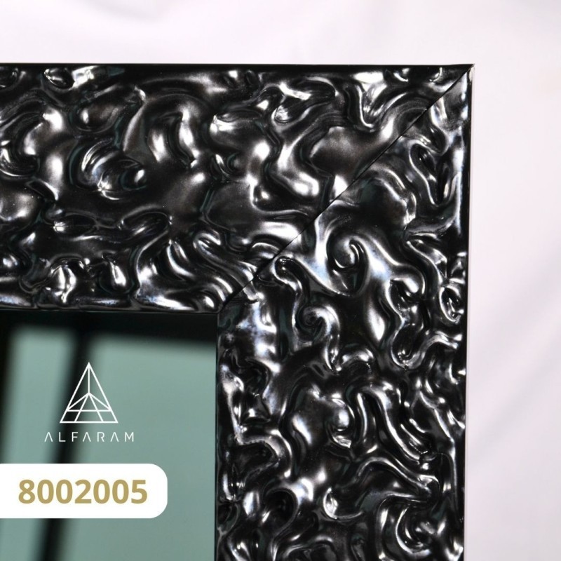 Miroir glamour dans un cadre luxueux gris graphite à finition haute brillance - 8002005