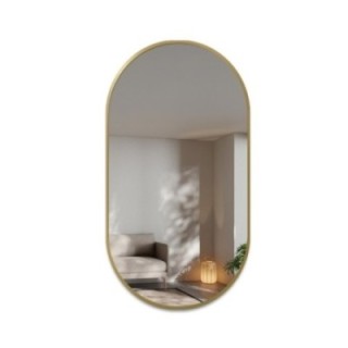 Miroir ovale dans un cadre en MDF doré SLIM - OLI - Couleur du cadre au choix