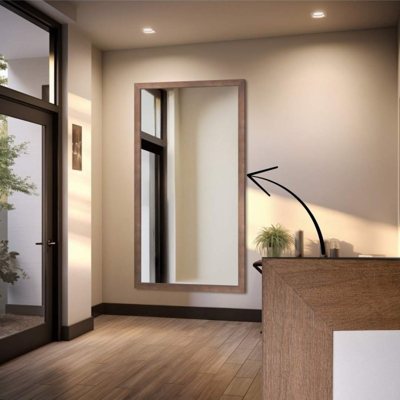 Miroir avec cadre en bois brun – 4505001