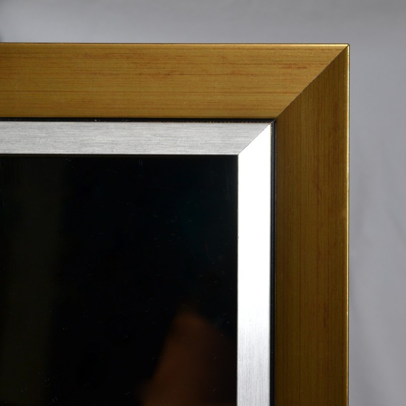Miroir dans un cadre en bois élégant doré et argenté - 5201011