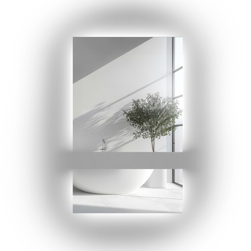 Miroir rectangulaire en deux parties pour coiffeuse avec éclairage - AGIS LED