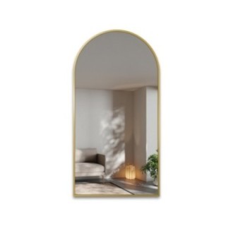 Miroir semi-ovale dans un cadre en MDF doré SLIM -  DOMI -  Couleur du cadre au choix