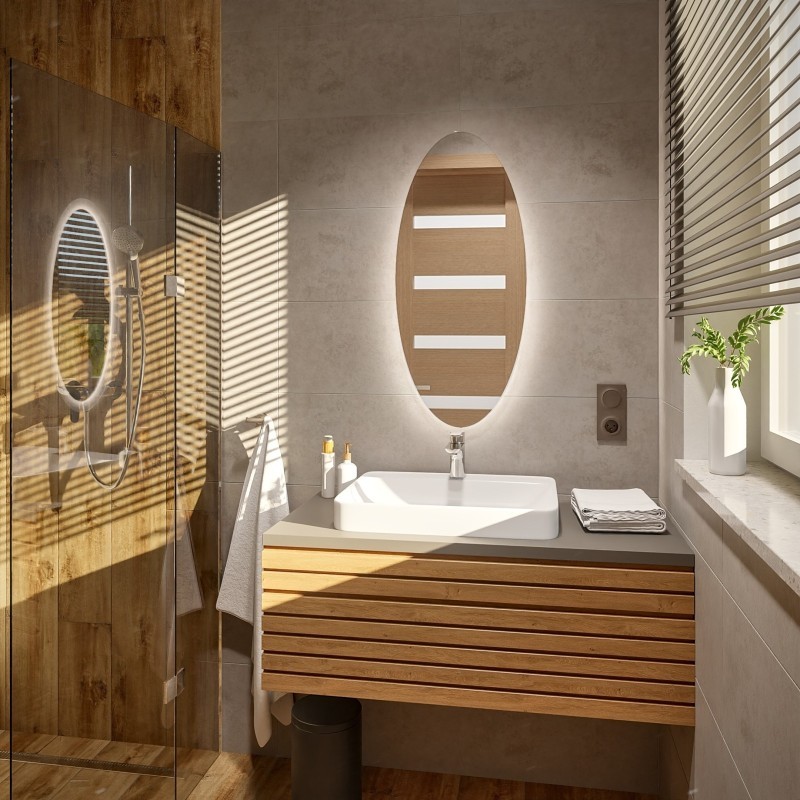 Miroir elliptique avec éclairage - ELIPSA LED