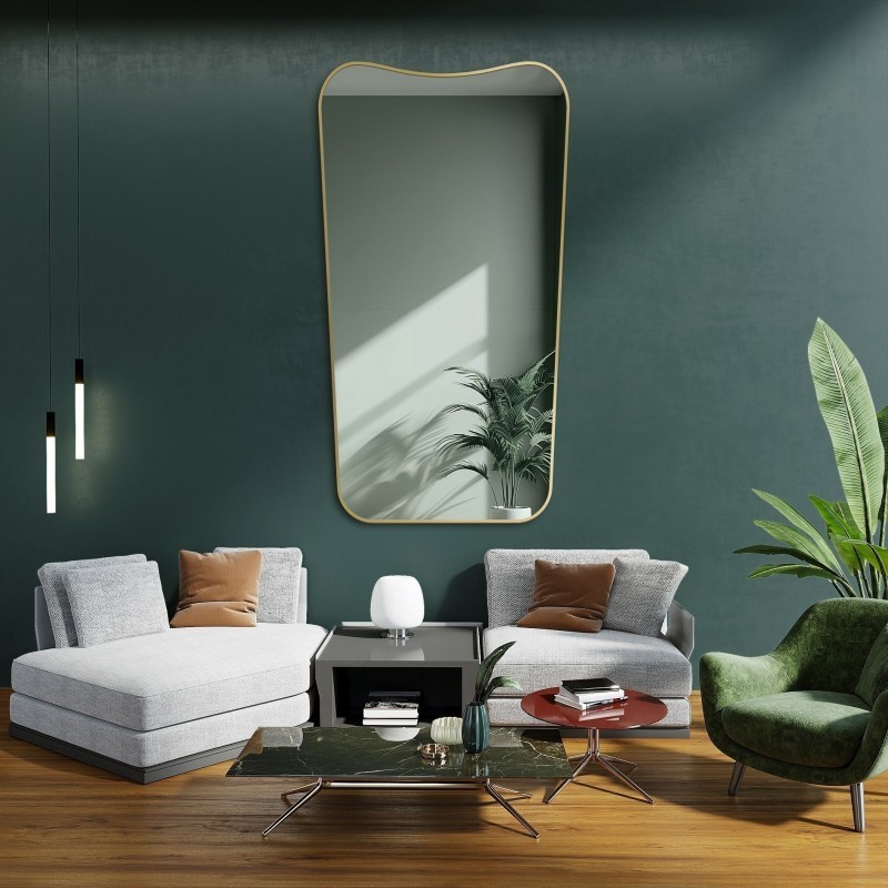 Miroir irrégulier en MDF or cadre SLIM - ELIZABETH